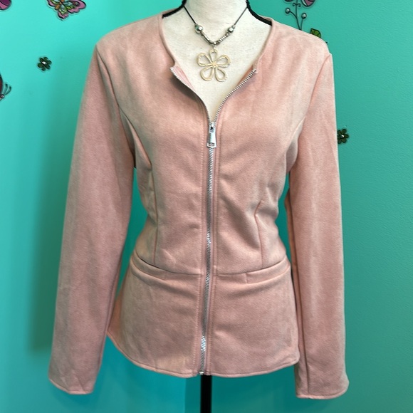 Beautiful Faux suede Zip Up Jacket - Picture 4 of 9